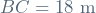 BC = 18 \ \mathrm{m}