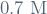 0.7 \ \mathrm{M}