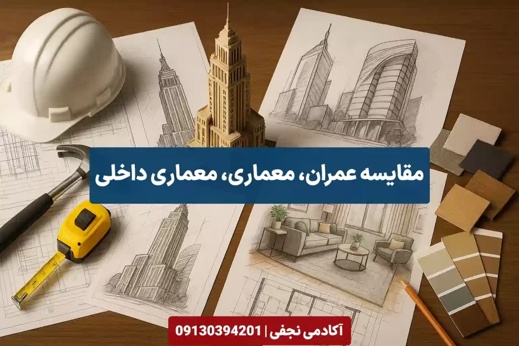 مقایسه رشته عمران، معماری و معماری داخلی - مرکز مشاوره انتخاب رشته کنکور آکادمی نجفی