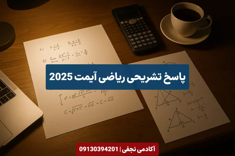 پاسخ تشریحی ریاضی آیمت 2025 سایت آکادمی نجفی